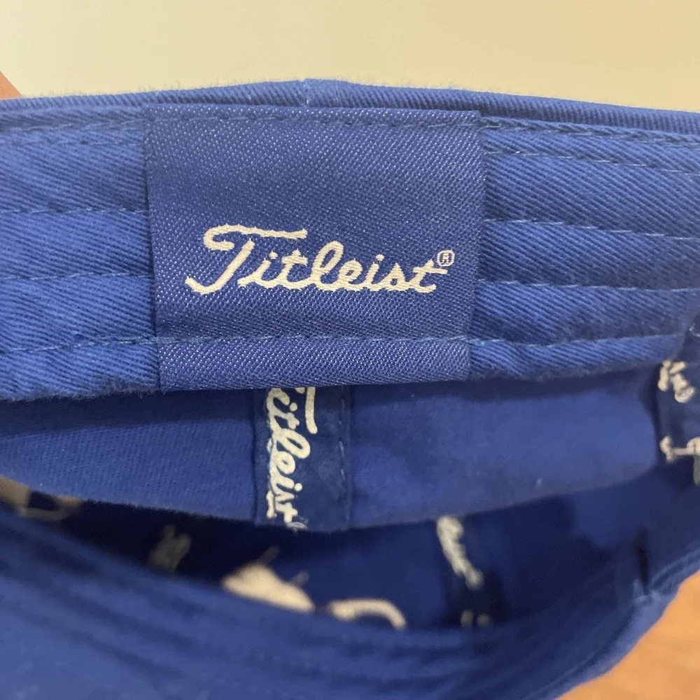 Titleist Spellout Logo 'The Frog' Blue Strapback Golf Hat